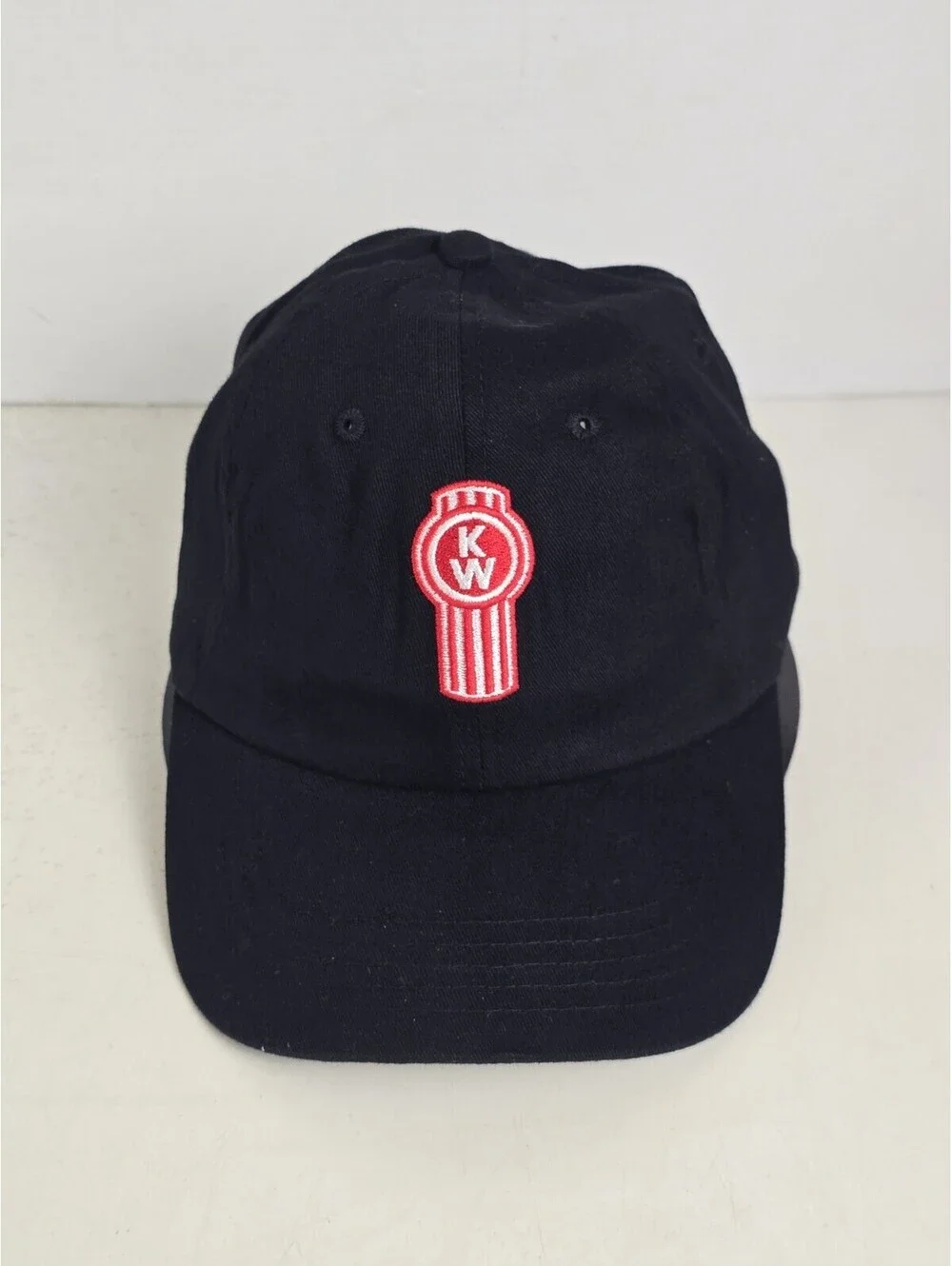KW Kenworth Strapback Hat Black One Size Adjustable Embroidered 6 Panel Cotton